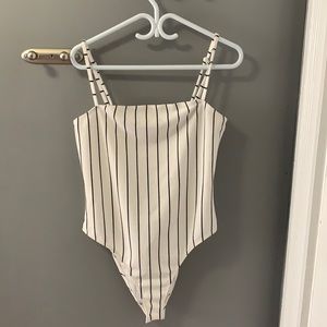 Striped body suit